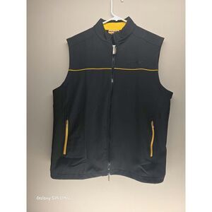 Stryker Mens Large Black Fleece Lined Full Zip Vest Yellow Trim 2023